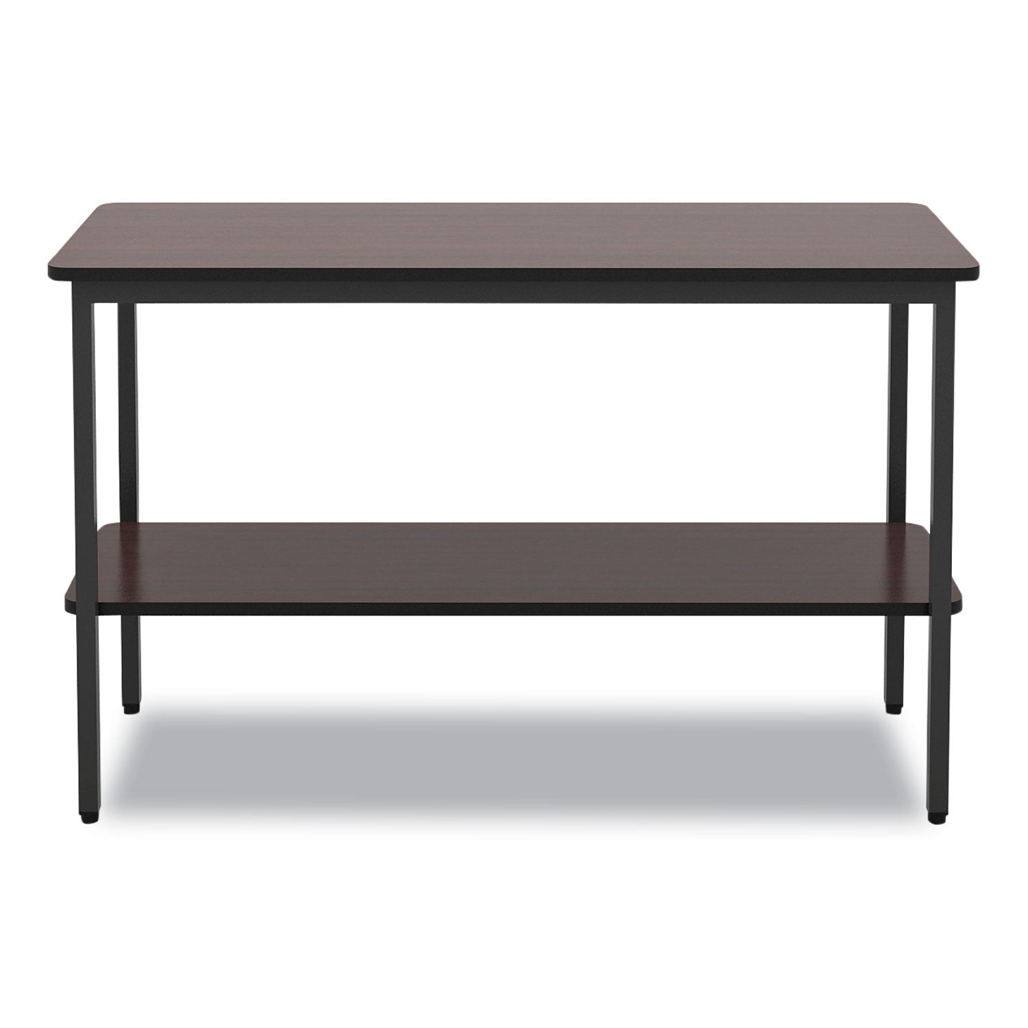 OfficeWorks™ Utility Table Double Shelf, Walnut - 18" x 48"