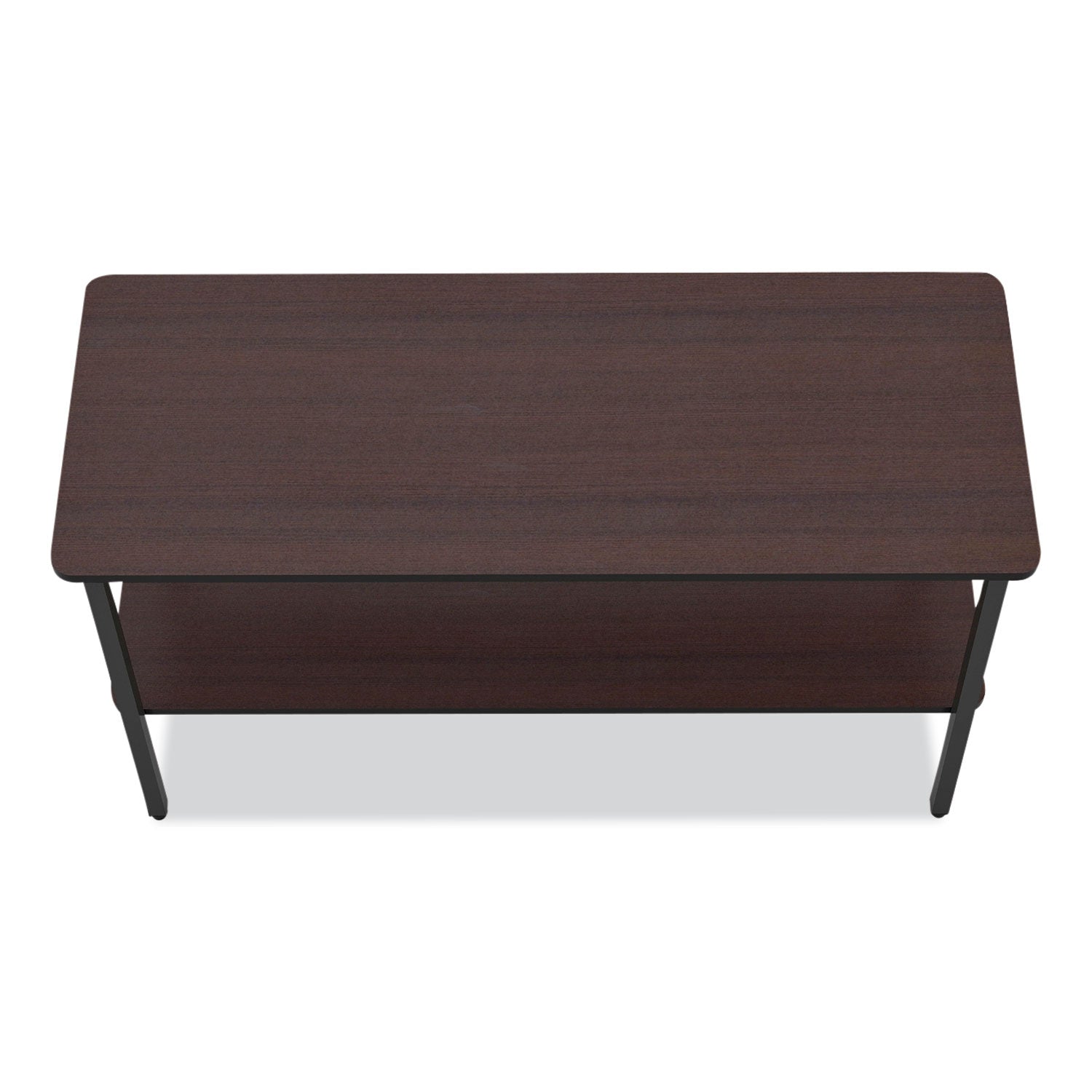 OfficeWorks™ Utility Table Double Shelf, Walnut - 18" x 48"