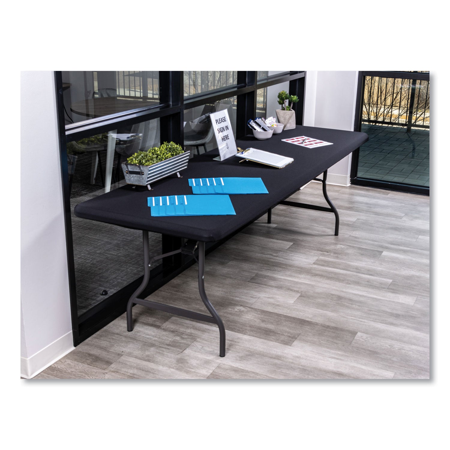 iGear™ Fabric Table Top Cap Cover, Black - 8'