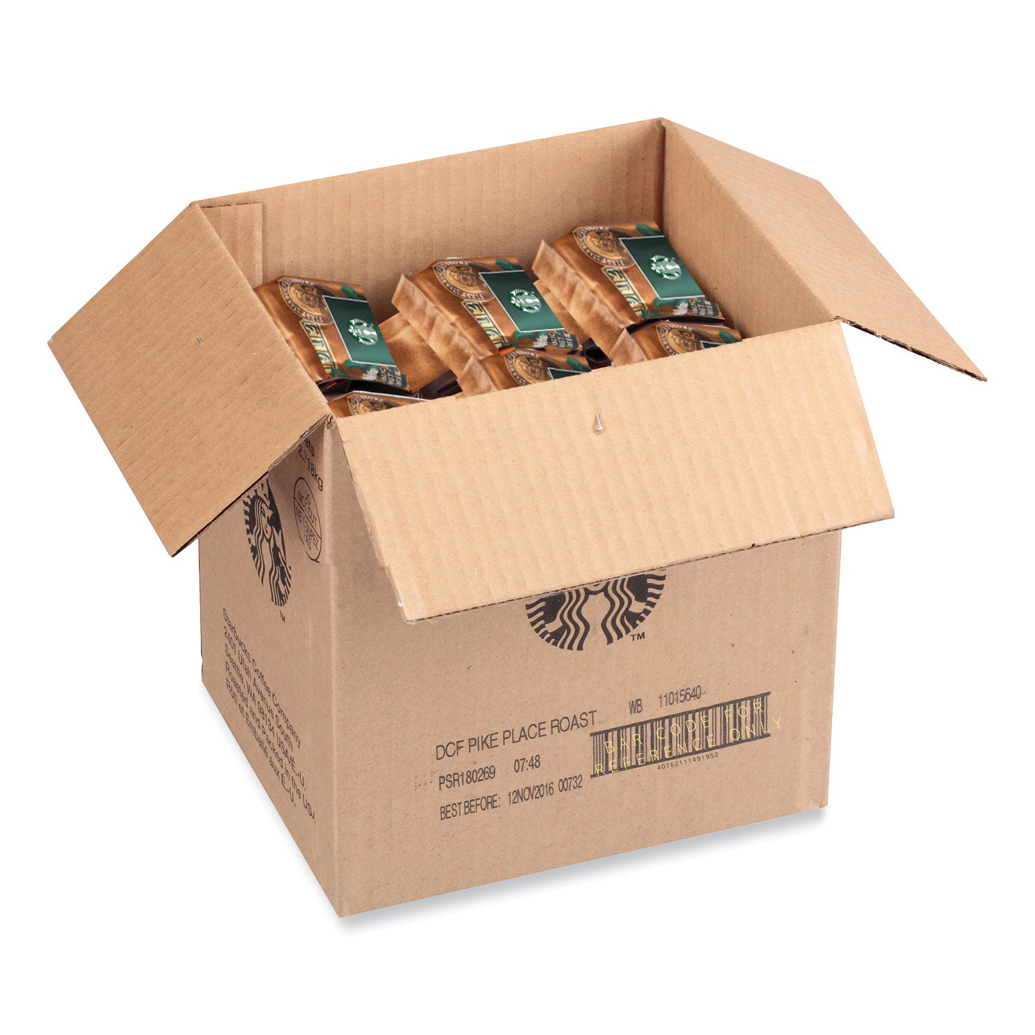 Starbucks Pike Place Decaf Whole Bean Coffee, Medium Roast, 16 oz, 1 Each
