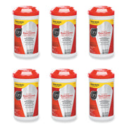 No-Rinse Sanitizing Multi-Surface Wipes, Unscented, White, 95/Container, 6/Carton