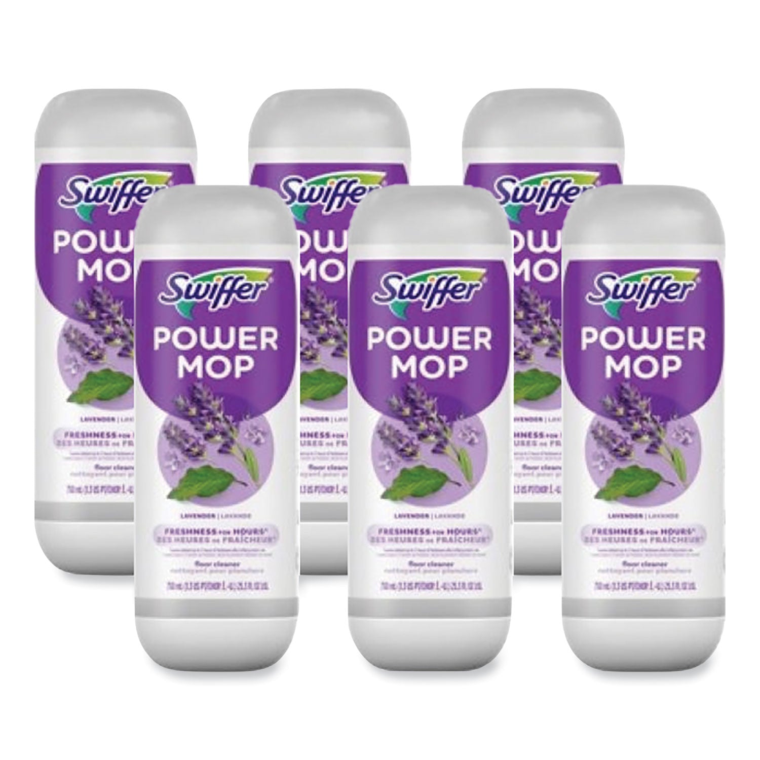 Swiffer PowerMop Floor Solution, Lavender Scent, Quick Drying, Rinse-Free, Aerosol, 25.3 oz, Purple, 1 Bottle