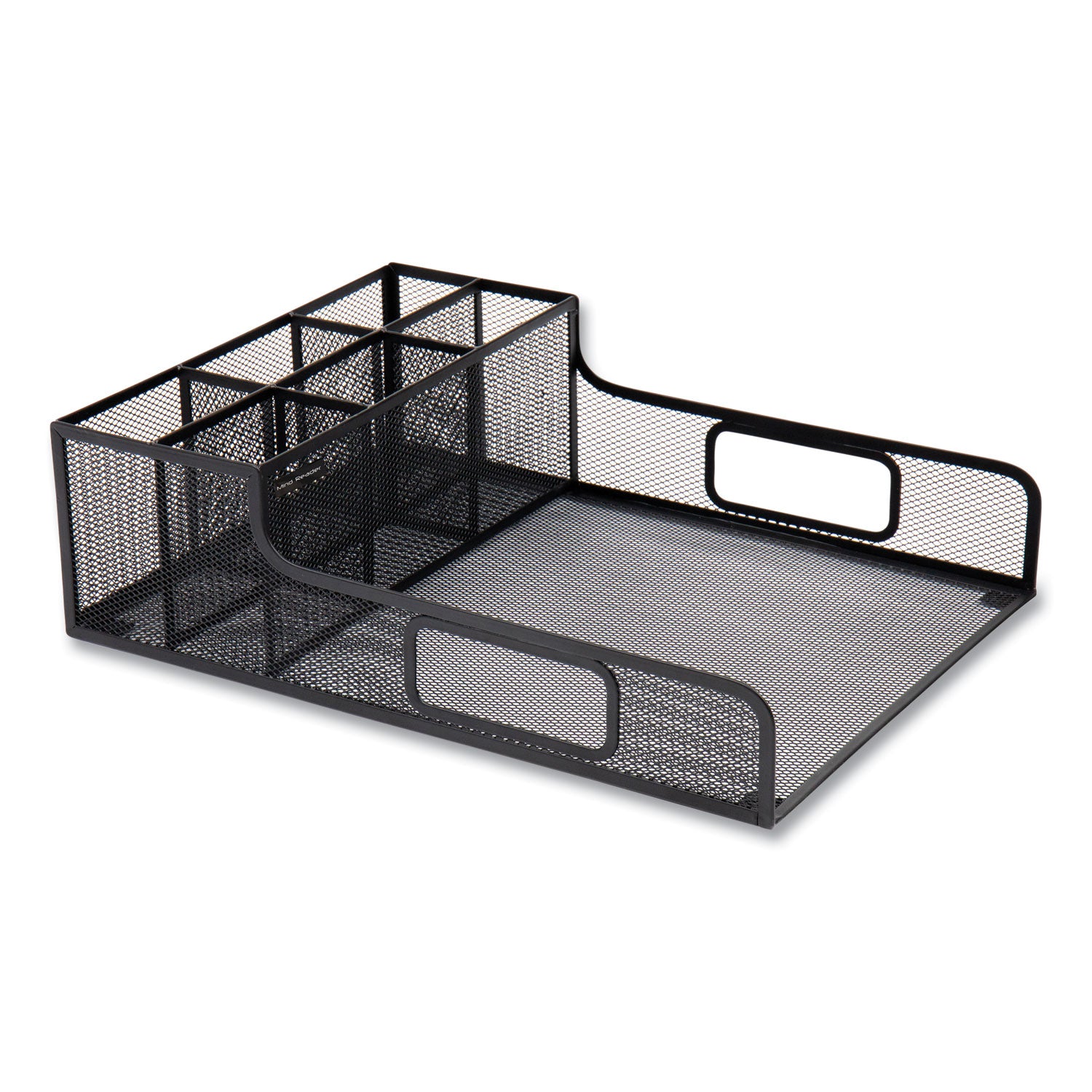 Network Collection Utensil, Napkin and Plate Countertop Organizer, 11.5 x 14.75 x 5.5, Metal, Black