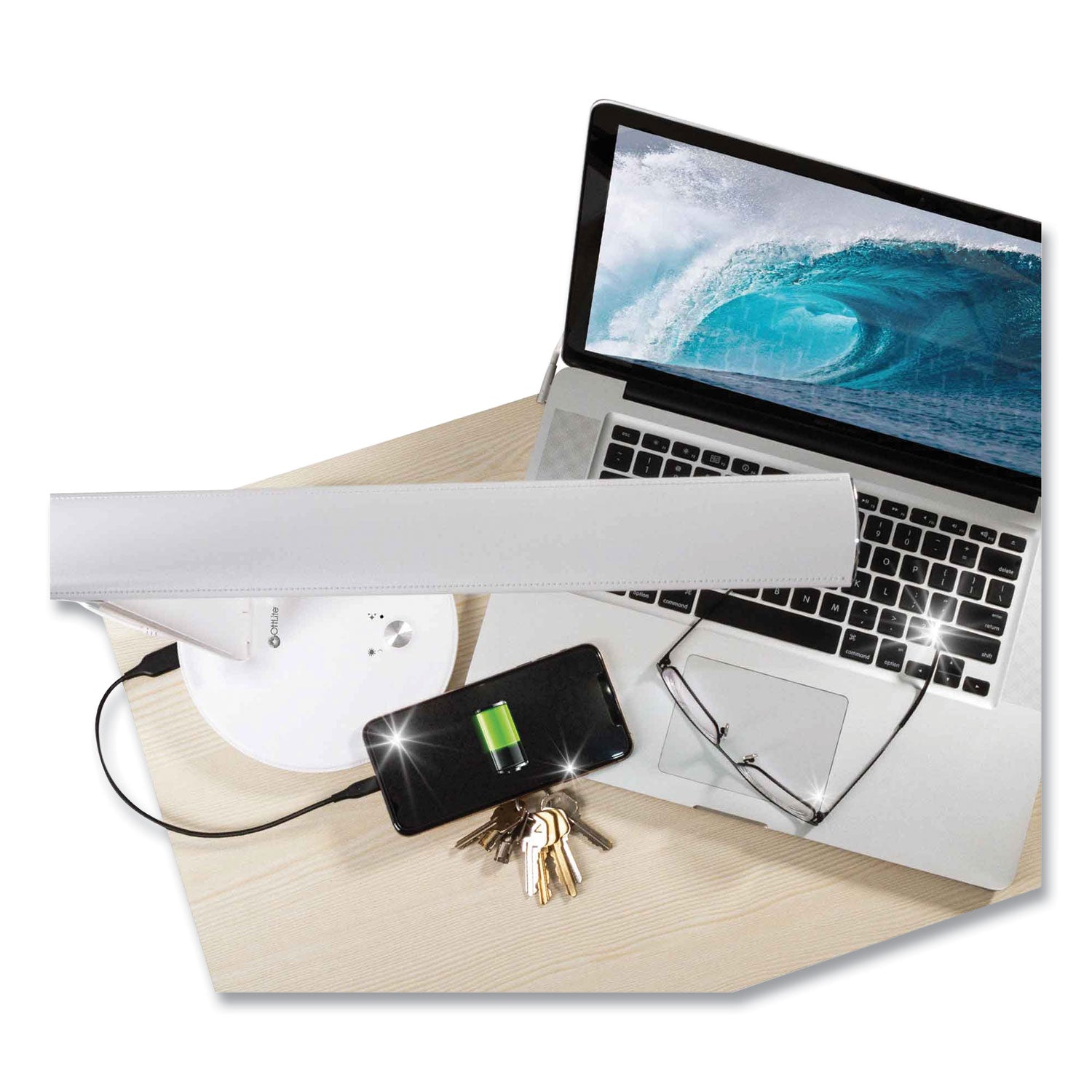 Wellness Series Sanitizing Emerge LED Desk Lamp, 23" High, White