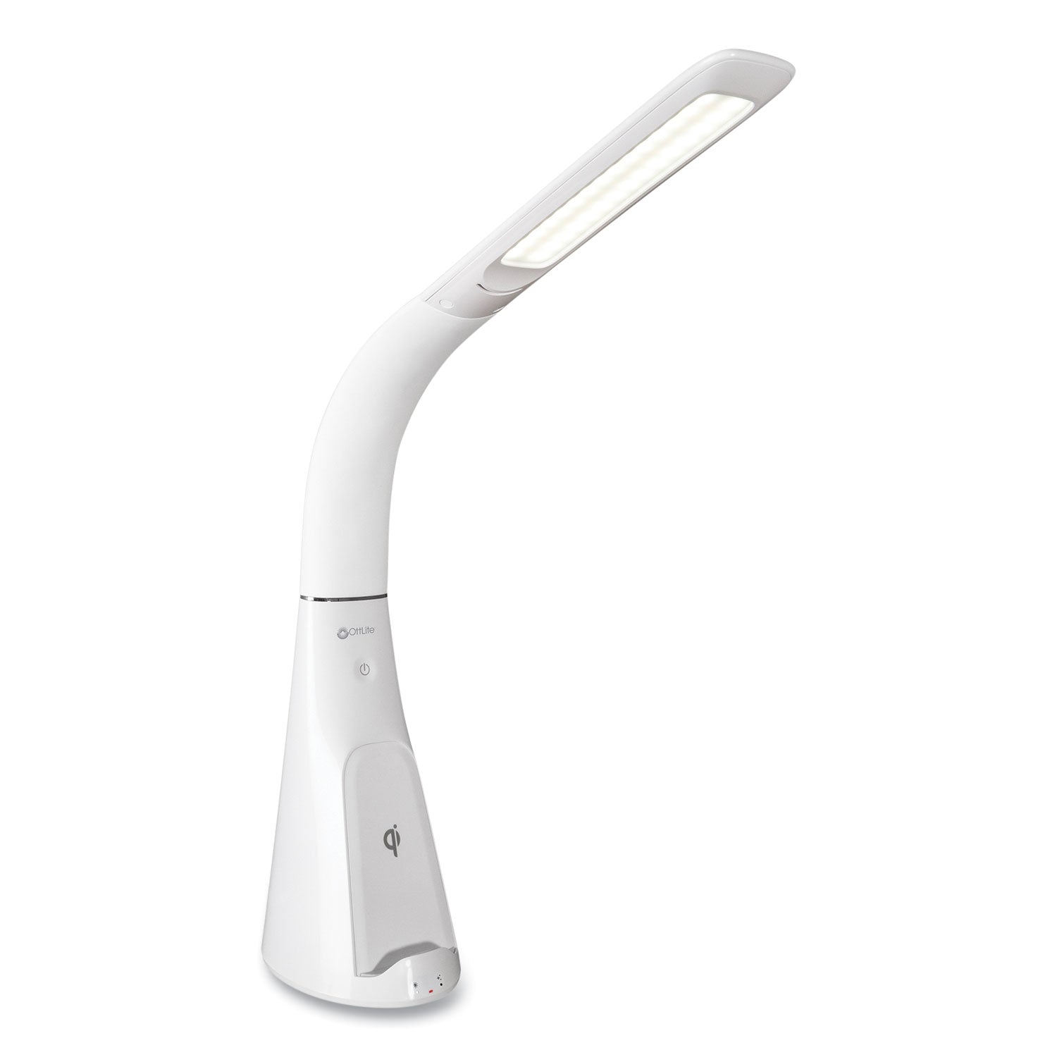 12" Height x 5" Width - LED Bulb - USB Charging, Flexible Neck, Sanitizing, Qi Wireless Charging - Desk Mountable - White - for Furniture, Desk, Office, Home, Dorm
