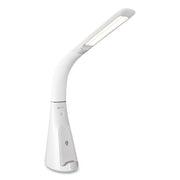 12" Height x 5" Width - LED Bulb - USB Charging, Flexible Neck, Sanitizing, Qi Wireless Charging - Desk Mountable - White - for Furniture, Desk, Office, Home, Dorm