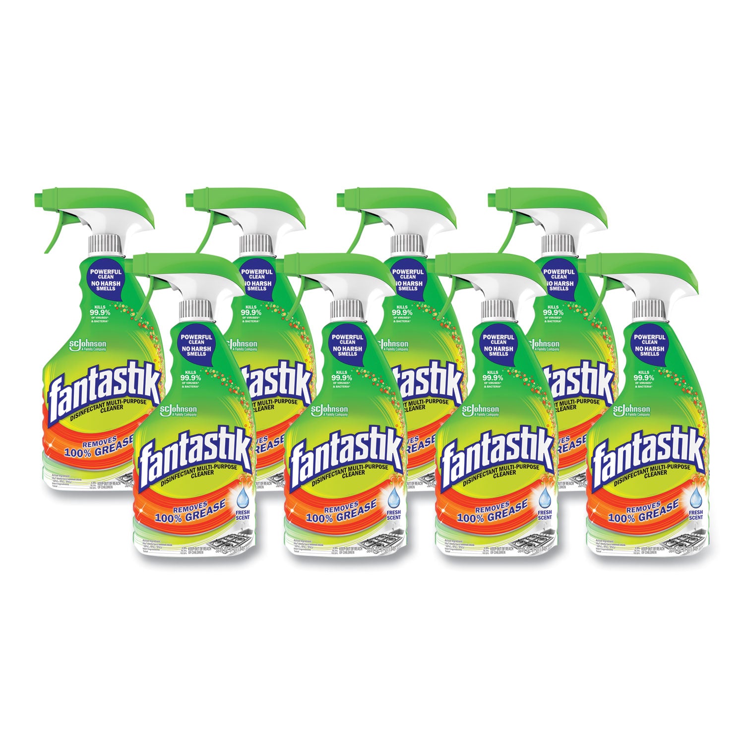 fantastik&reg; Disinfectant Cleaner - For Multi Surface, Multipurpose - Spray - 32 fl oz (1 quart) - Fresh Scent - Disinfectant, Deodorize, Pleasant Scent - Green - 1 Each