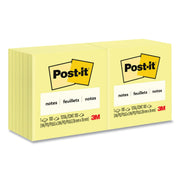 Post-it&reg; Notes Original Notepads - 3" Flag/Note Width x 3" Flag/Note Length - Square - 100 Sheets per Pad - Unruled - Canary Yellow - Paper - Self-adhesive, Repositionable - 1 Pack