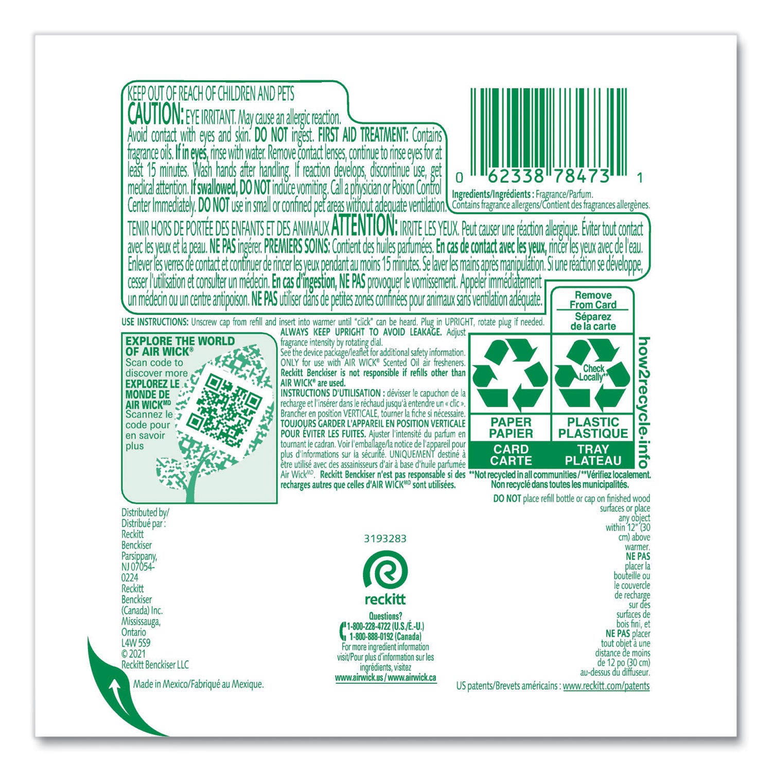 Scented Oil Refill, Lavender And Chamomile, 0.67 Oz, 2/pack