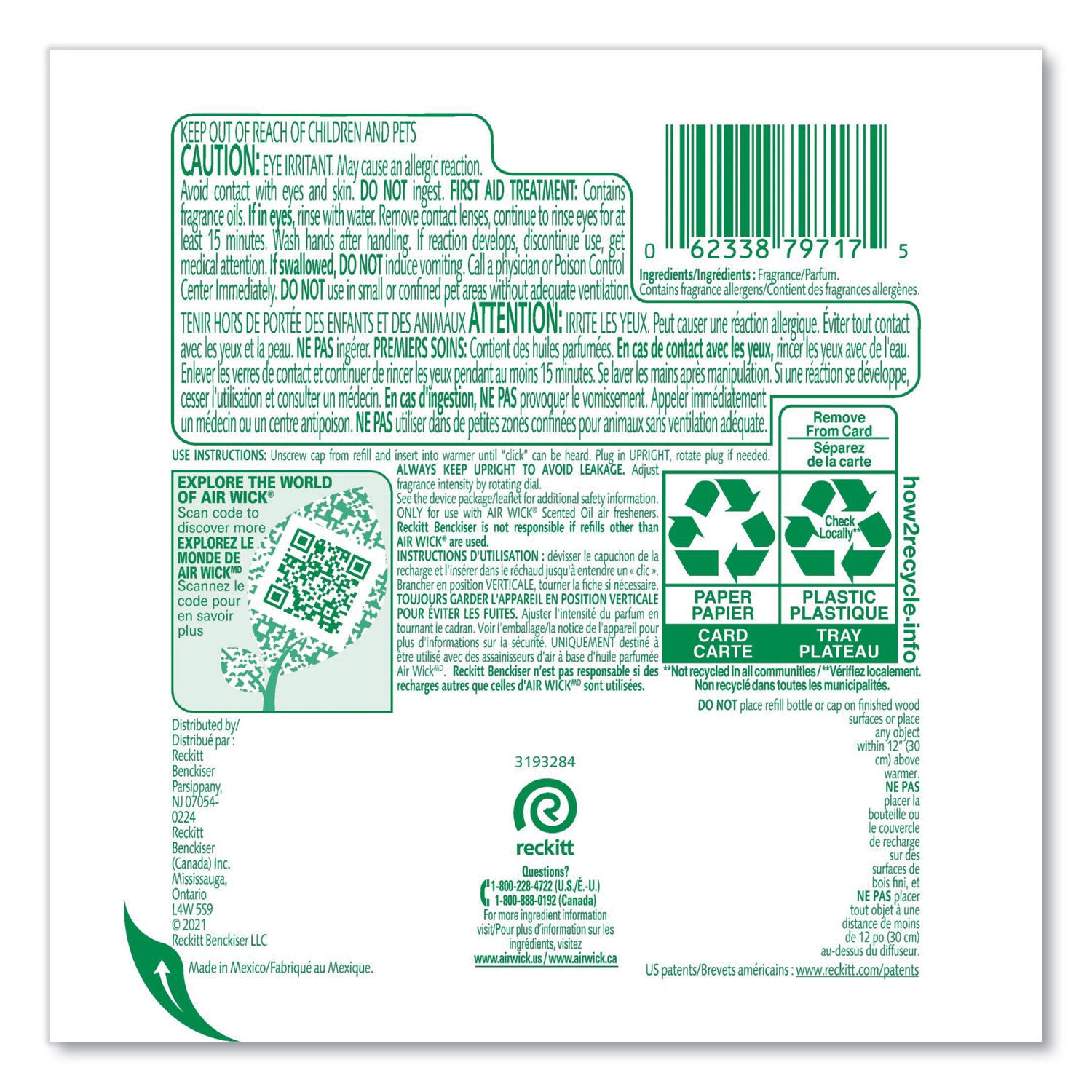 Air Wick Scented Oil Warmer Refill - Oil - 0.7 fl oz (0 quart) - Freshwater - 60 Day - 2/Pack - 6 / Carton