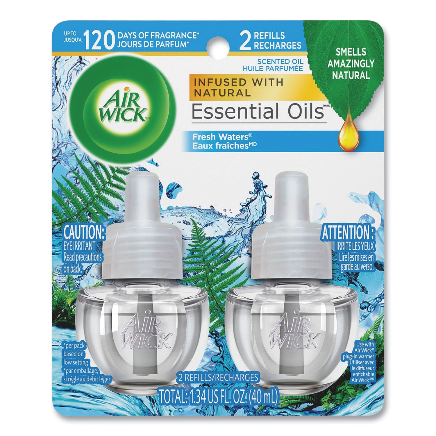 Air Wick Scented Oil Warmer Refill - Oil - 0.7 fl oz (0 quart) - Freshwater - 60 Day - 2/Pack - 6 / Carton