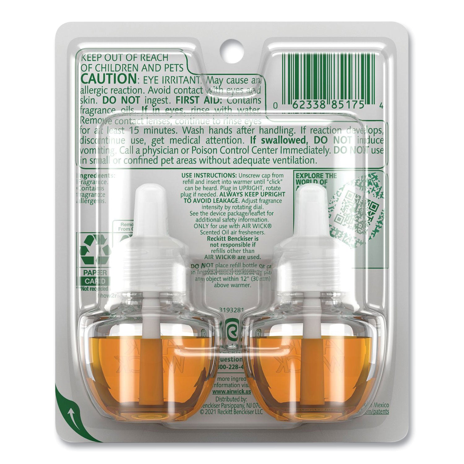 Air Wick Papaya Scented Oil - Oil - 0.7 fl oz (0 quart) - Hawaii Exotic Papaya, Hibiscus Flower - 60 Day - 2/Pack - 6 / Carton