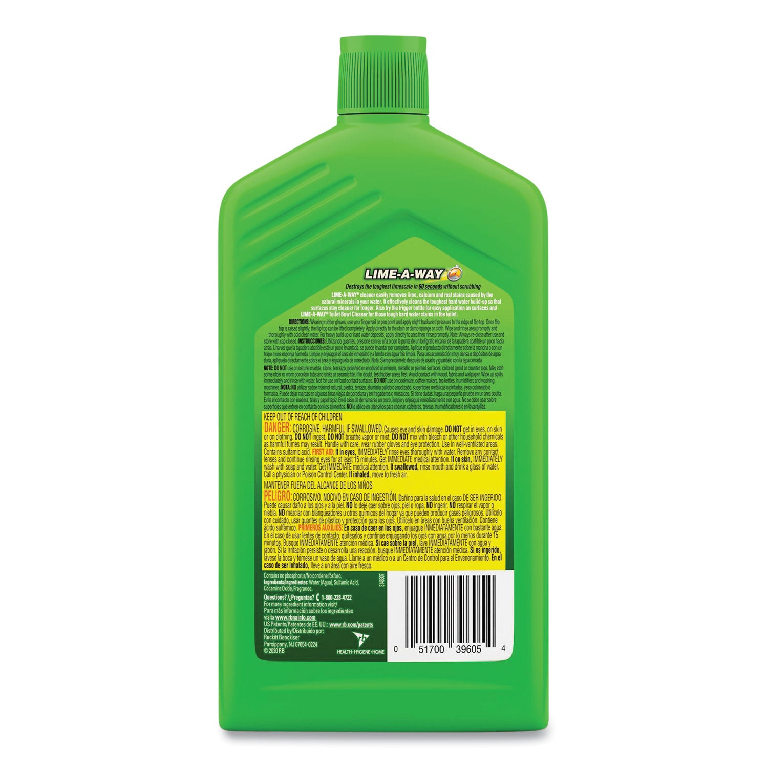 Lime-A-Way Cleaner - For Multipurpose - 28 fl oz (0.9 quart) - Recommended For: Limescale Remover, Calcium Deposit Remover, Rust Remover, Soil Remover, Stain Remover - Unscented - Clear - 1 Bottle