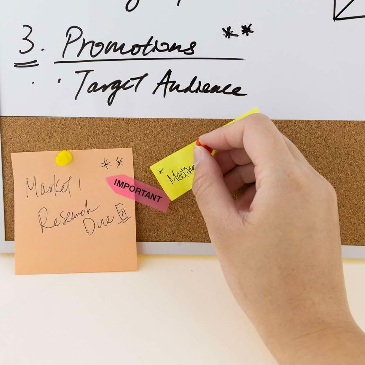Aluminum Framed Magnetic Dry Erase/Cork Combo Board, 16" x 20"