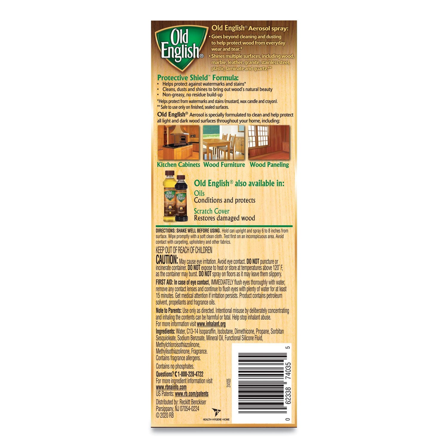 Furniture Polish, Fresh Lemon Scent, 12.5 Oz Aerosol Spray