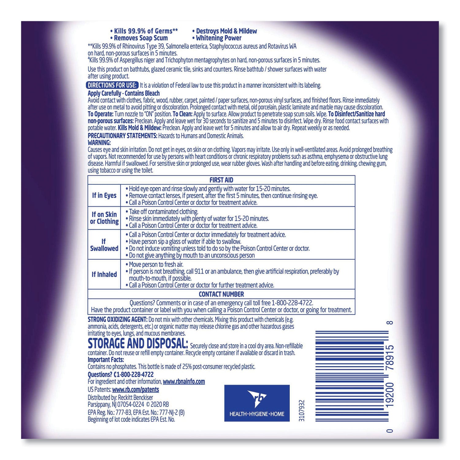 Lysol Mold/Mildew Remover - For Tile, Ceramic, Tub, Hard Surface, Nonporous Surface, Vinyl Curtains, Grout - 32 fl oz (1 quart) - Recommended For: Stain Remover, Soap Scum Remover - Disinfectant, Non-abrasive - White - 1 Each