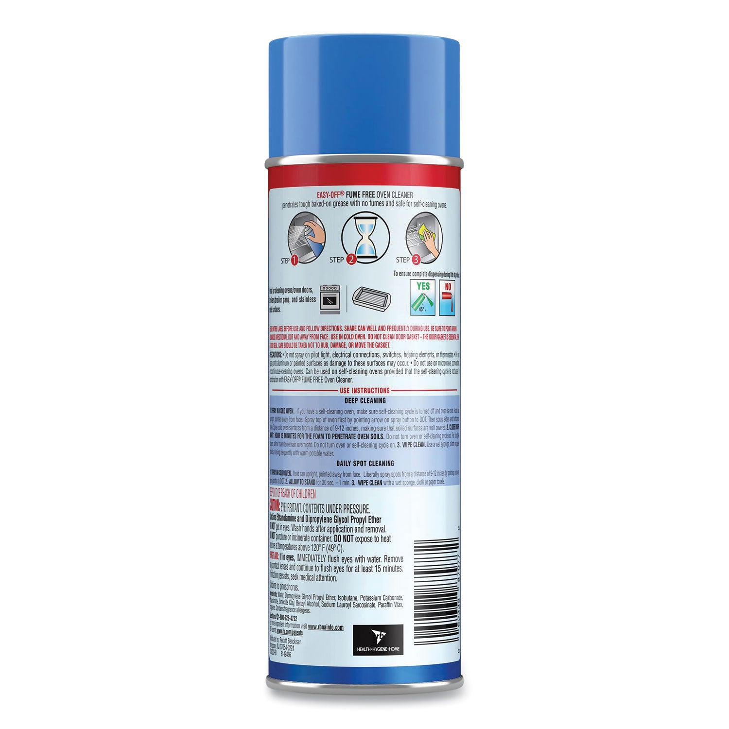 Fume-Free Oven Cleaner, Lemon Scent, 14.5 Oz Aerosol Spray