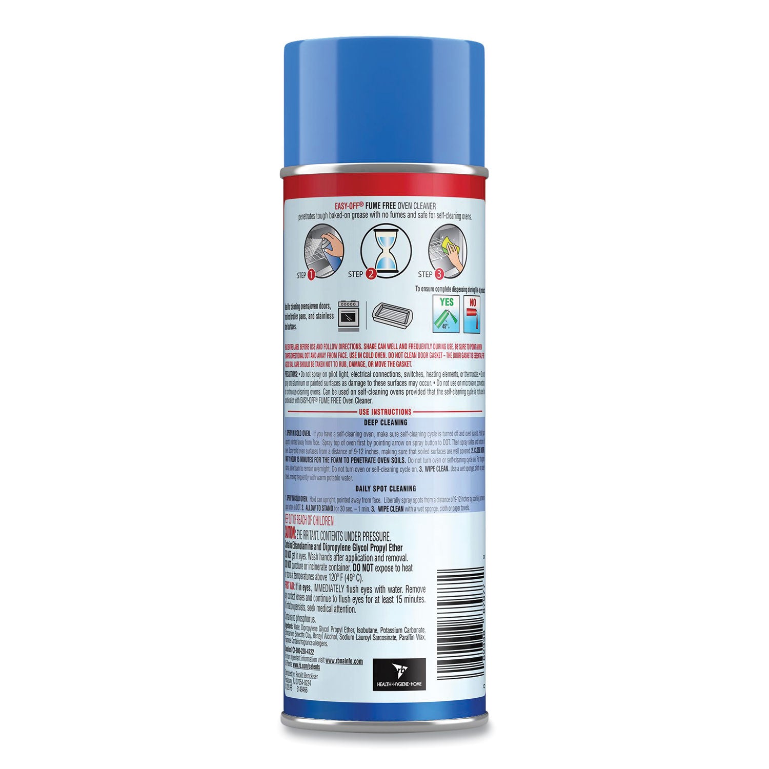 Fume-Free Oven Cleaner, Lemon Scent 14.5 Oz Aerosol Spray, 12/carton