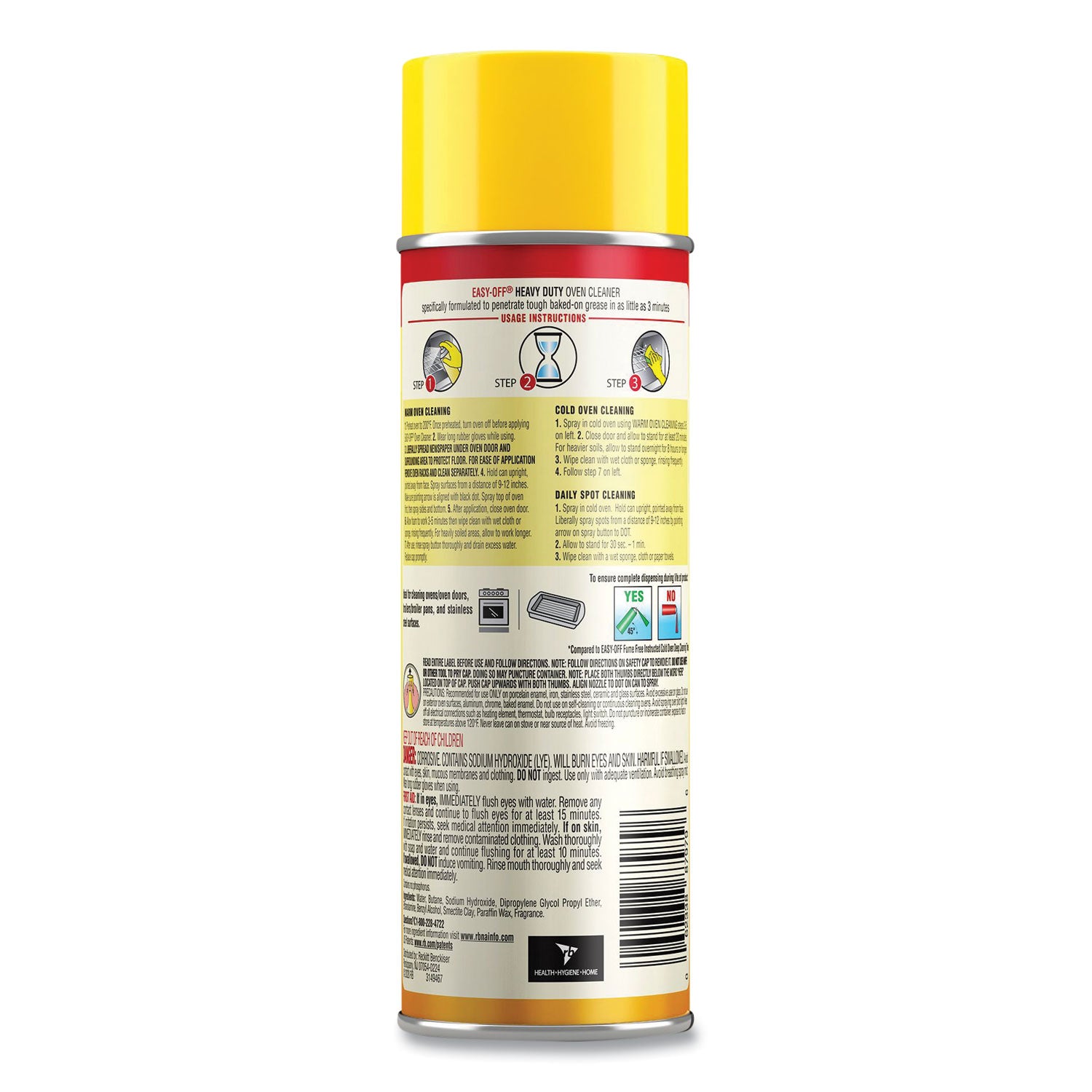 Easy-Off Heavy Duty Oven Cleaner - Ready-To-Use - 14.5 fl oz (0.5 quart) - Floral, Fresh Scent - Heavy Duty, Bleach-free - White - 12 / Carton