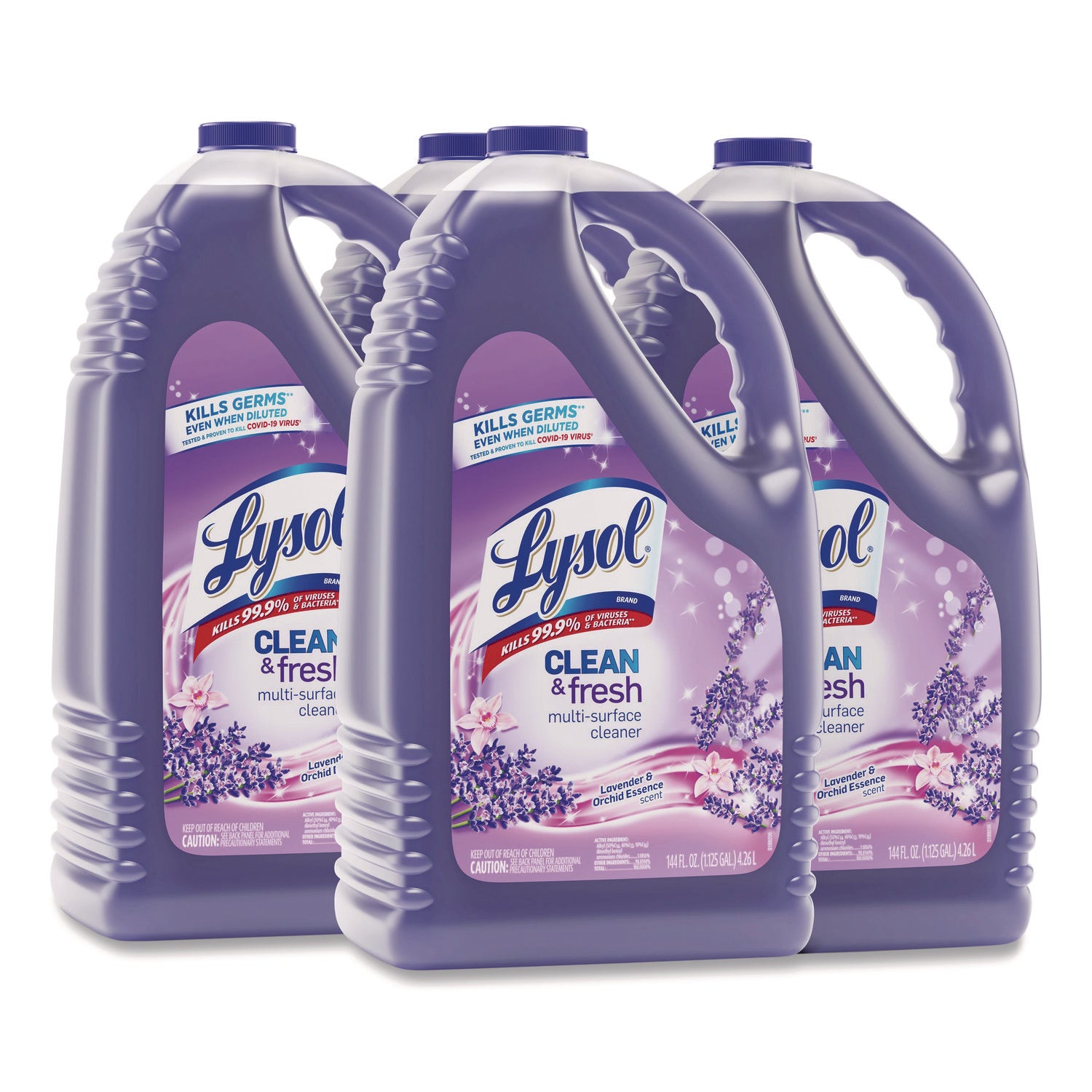 Lysol Clean/Fresh Lavender Cleaner - For Multi Surface - 144 fl oz (4.5 quart) - Clean & Fresh Lavender Orchid Scent - Recommended For: Stain Remover - Long Lasting, Disinfectant - Purple - 1 Each