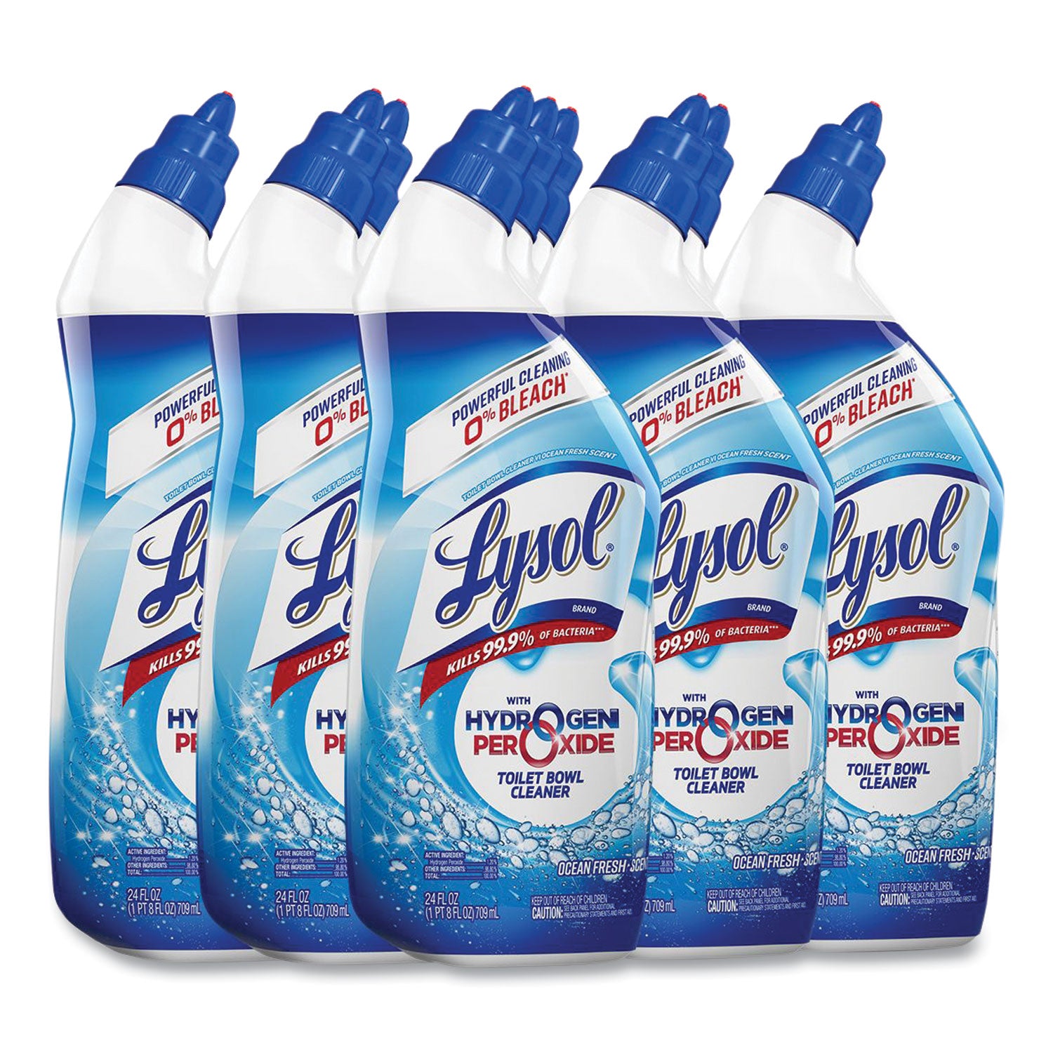 Lysol Hydrogen Peroxide Toilet Cleaner - 24 fl oz (0.8 quart) - Ocean Fresh Scent - Recommended For: Soap Scum Remover - Bleach-free, Residue-free - Blue - 1 Each