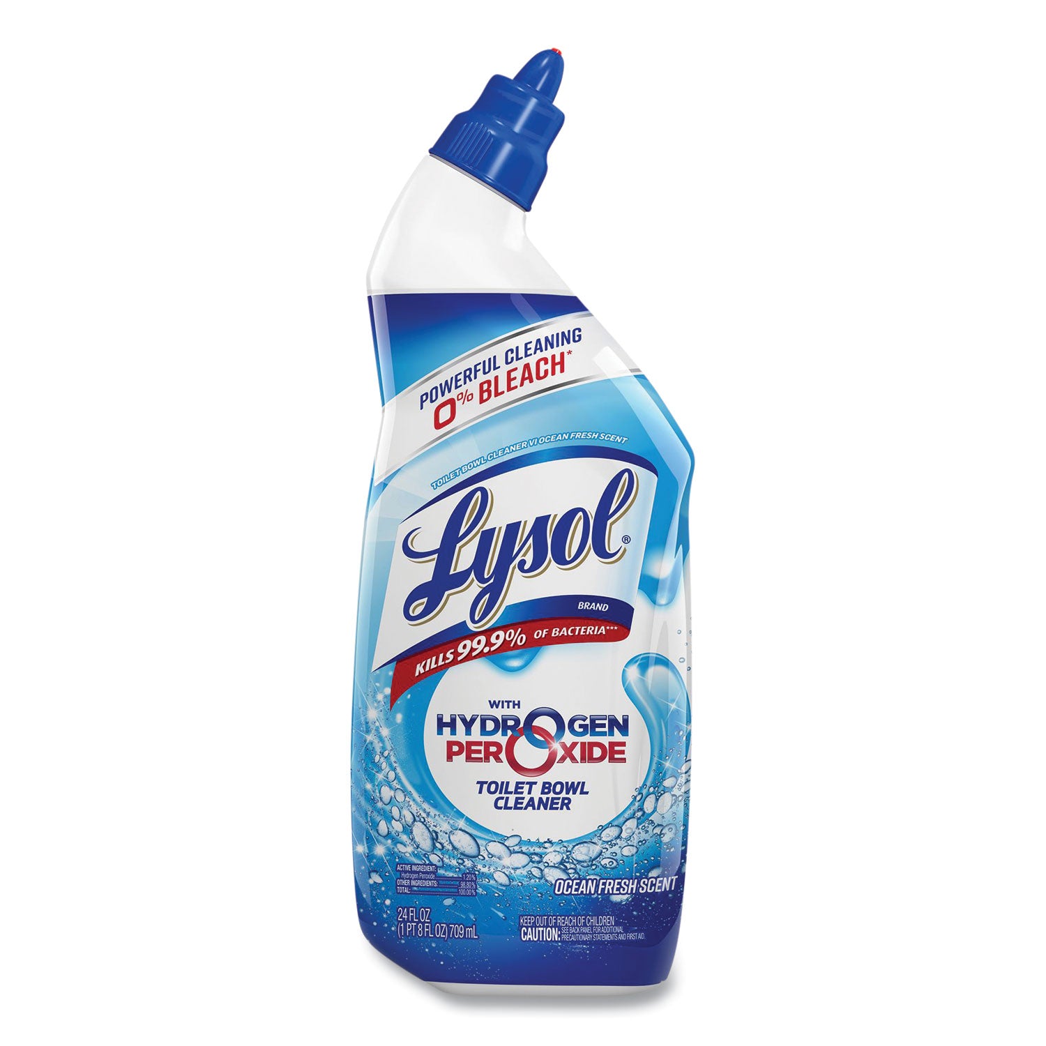 Lysol Hydrogen Peroxide Toilet Cleaner - 24 fl oz (0.8 quart) - Ocean Fresh Scent - Recommended For: Soap Scum Remover - Bleach-free, Residue-free - Blue - 1 Each