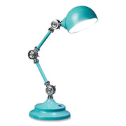 15.5" Height x 6" Width - LED Bulb - USB Charging, Adjustable Brightness, Touch-activated, Adjustable Height, Adjustable Knob, ClearSun LED, Energy Saving - 400 lm Lumens - Metal - Desk Mountable - Blue, Turquoise - for Tablet, Phone, Desk