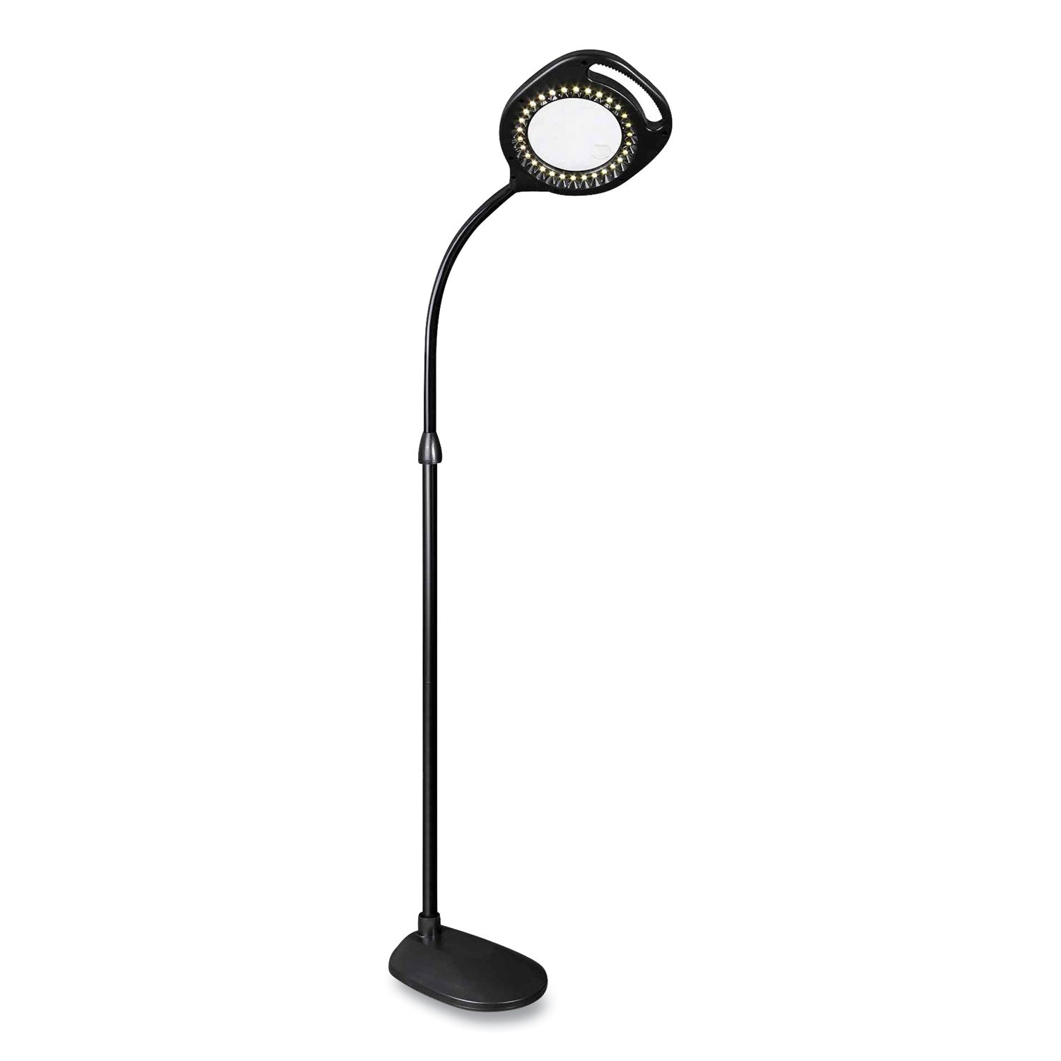 2-In-1 LED Magnifier Floor And Table Light, 39.5" High, Black