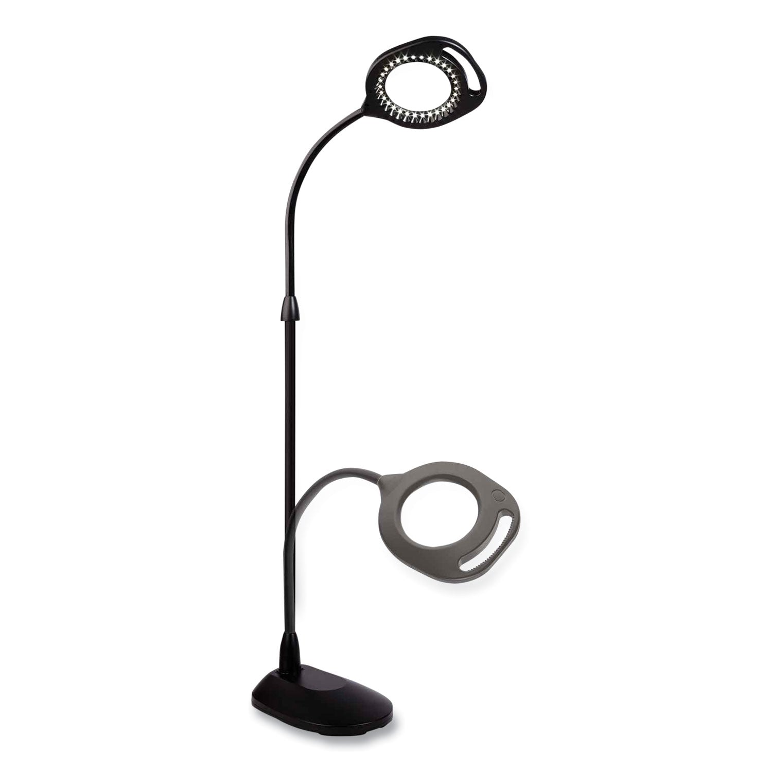 2-In-1 LED Magnifier Floor And Table Light, 39.5" High, Black