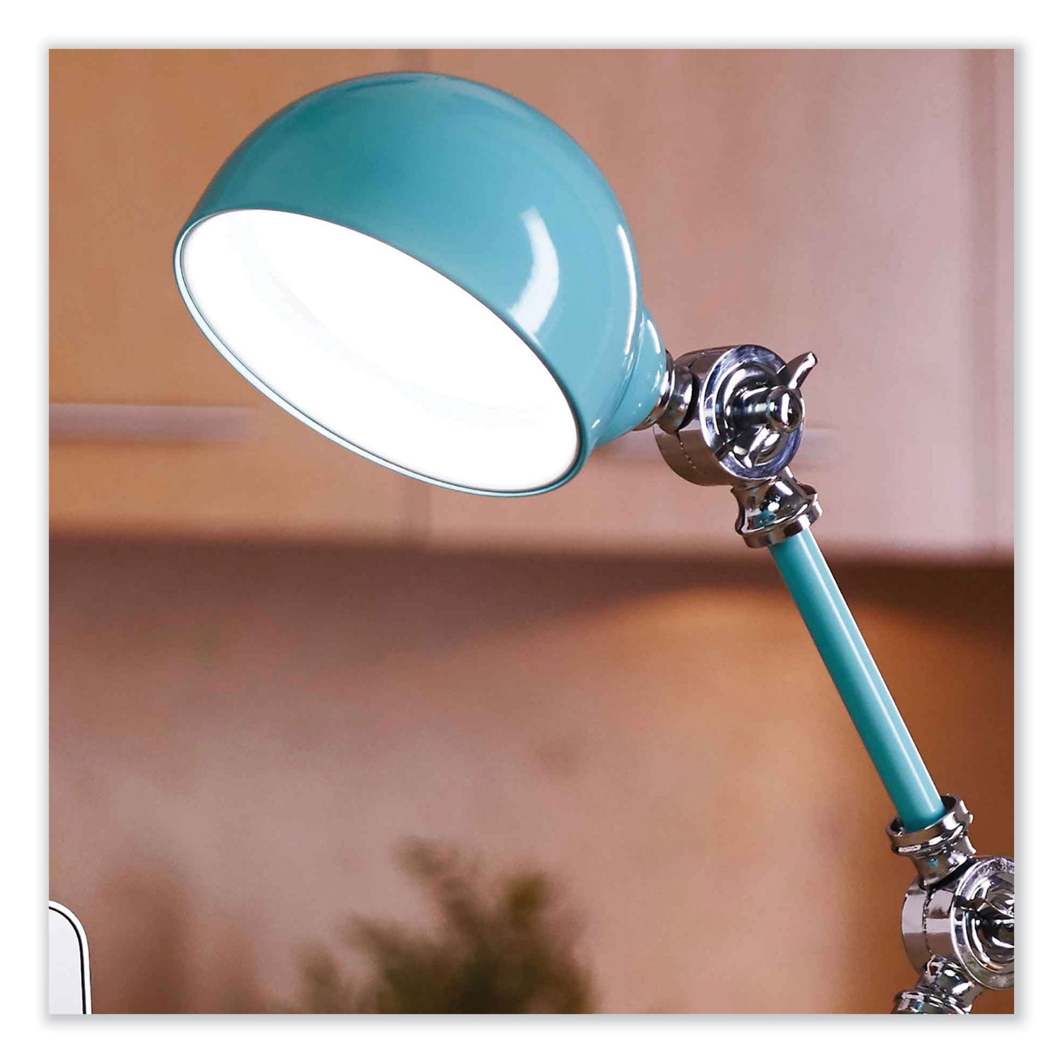 15.5" Height x 6" Width - LED Bulb - USB Charging, Adjustable Brightness, Touch-activated, Adjustable Height, Adjustable Knob, ClearSun LED, Energy Saving - 400 lm Lumens - Metal - Desk Mountable - Blue, Turquoise - for Tablet, Phone, Desk