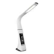 10" Height x 2.6" Width - LED Bulb - USB Charging, Flexible Neck, Clock, Sanitizing - Desk Mountable - White - for Furniture, Desk, Office, Home, Dorm
