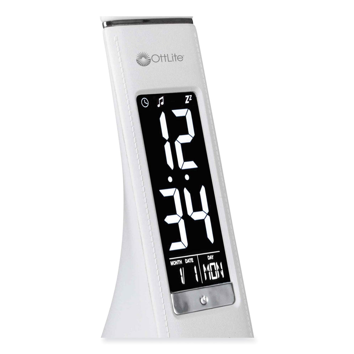10" Height x 2.6" Width - LED Bulb - USB Charging, Flexible Neck, Clock, Sanitizing - Desk Mountable - White - for Furniture, Desk, Office, Home, Dorm
