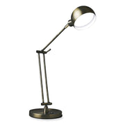 OttLite Wellness Series Refine LED Desk Lamp, 24" Height x 7" Width, Antique Brass, 400 lm, USB Charging, Adjustable Brightness, Touch-Activated, Adjustable Height, 1 Each