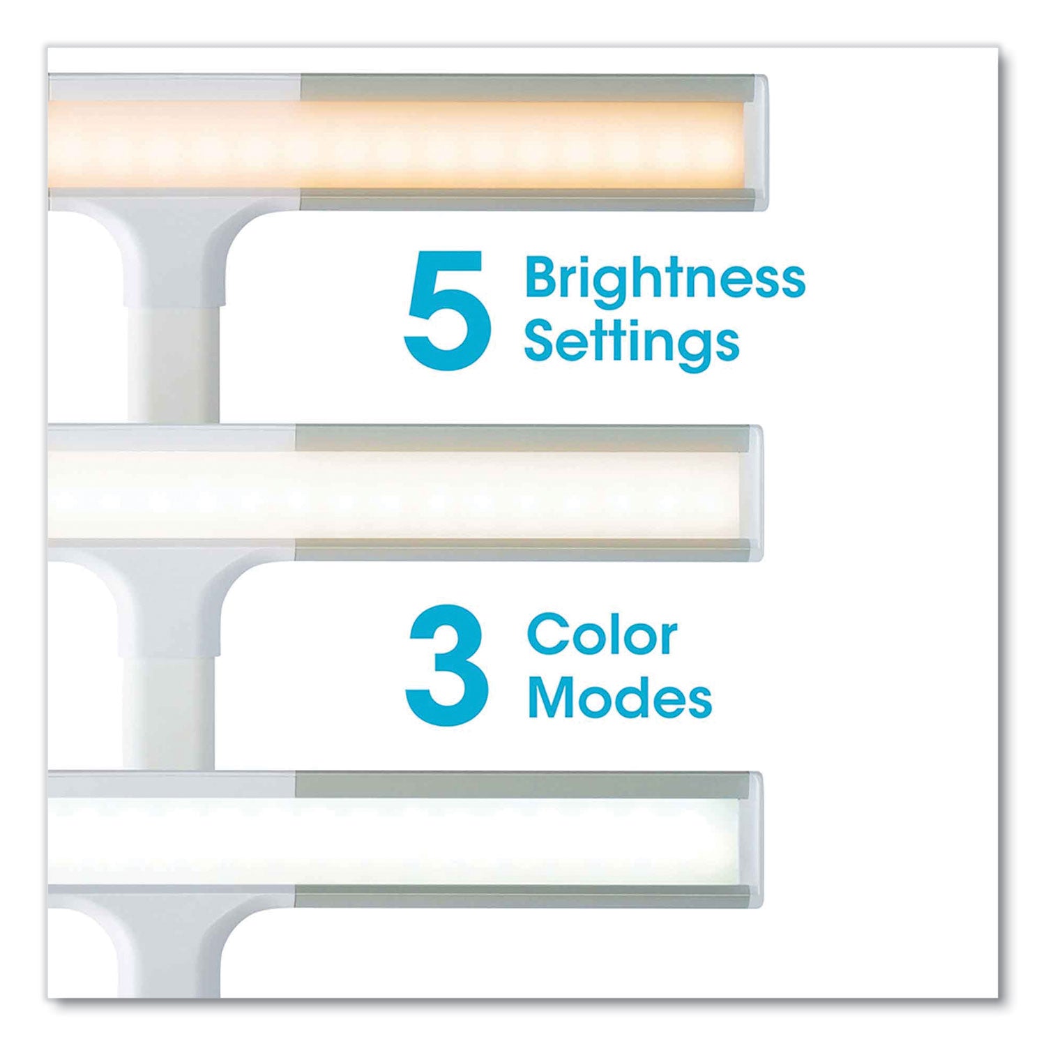 Wellness Series Perform LED Clamp Lamp with Three Color Modes, 16" to 24.75" High, White