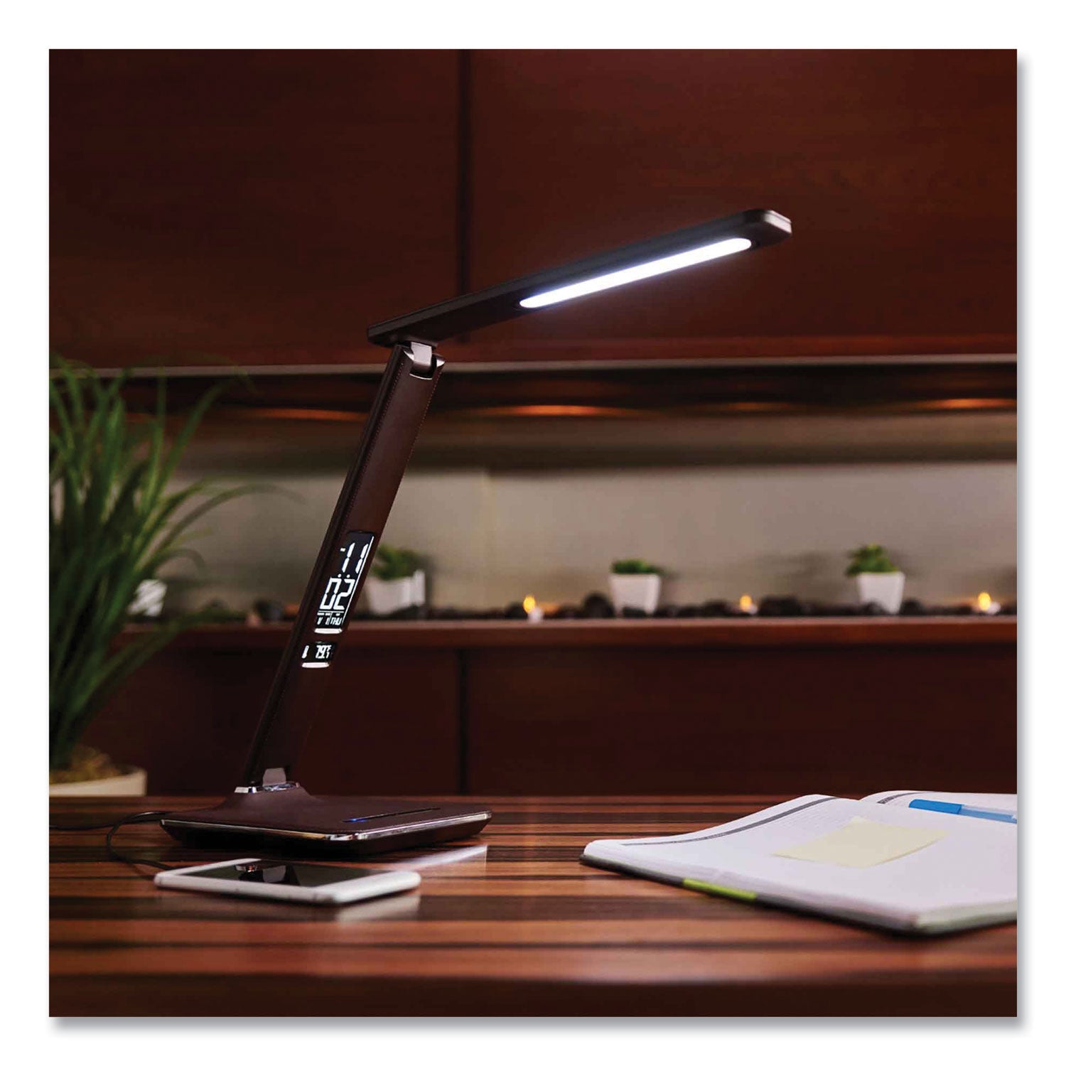 Wellness Series Renew LED Desk Lamp, 23" High, Brown