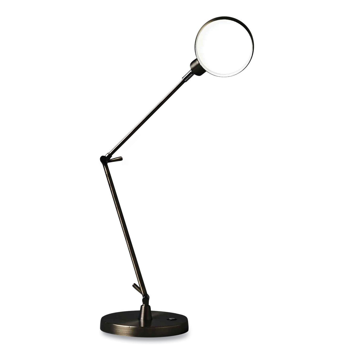 OttLite Wellness Series Refine LED Desk Lamp, 24" Height x 7" Width, Antique Brass, 400 lm, USB Charging, Adjustable Brightness, Touch-Activated, Adjustable Height, 1 Each