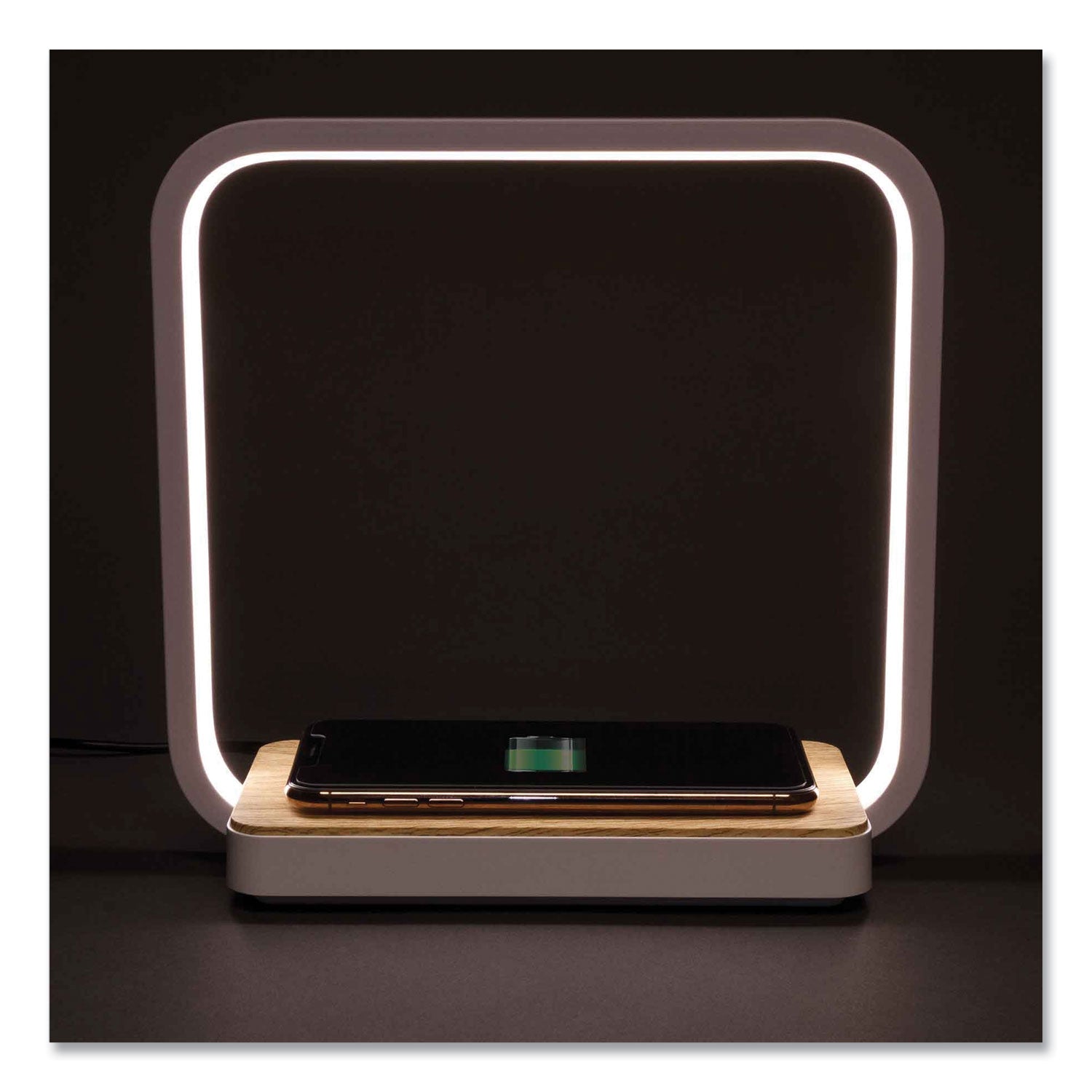 Wireless Charging Station with Night Light, USB, White