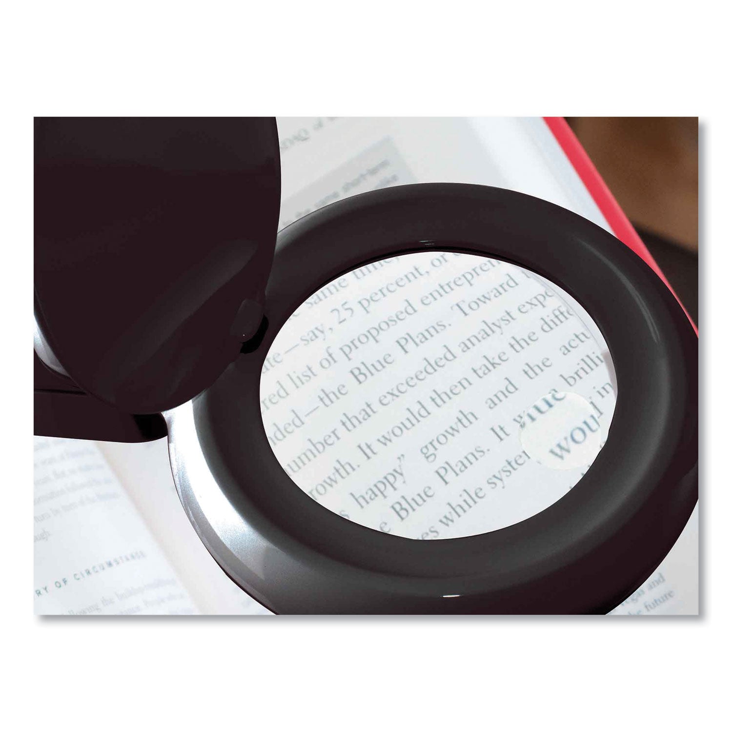 Space-Saving LED Magnifier Desk Lamp, 14" High, Black