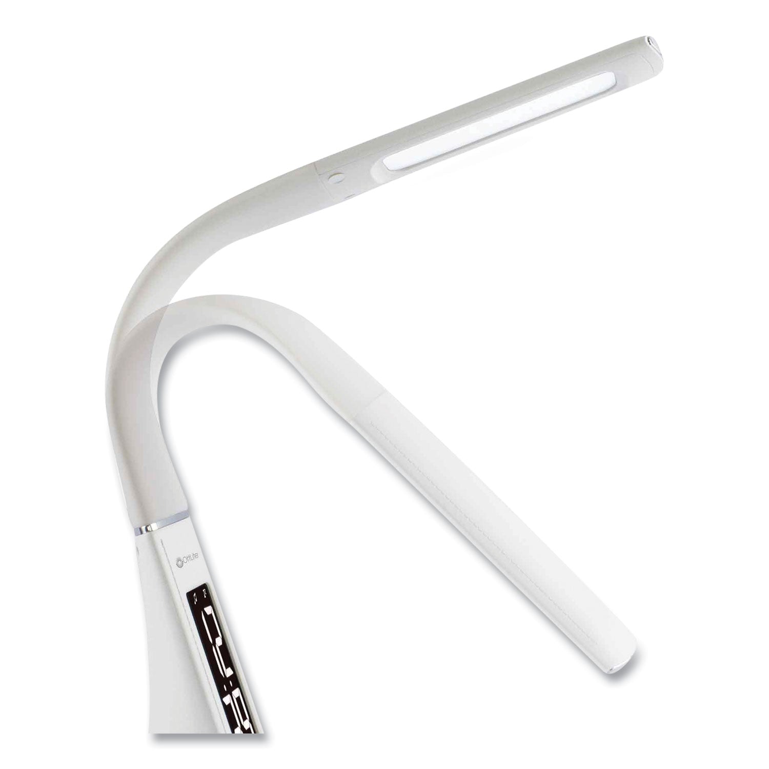 10" Height x 2.6" Width - LED Bulb - USB Charging, Flexible Neck, Clock, Sanitizing - Desk Mountable - White - for Furniture, Desk, Office, Home, Dorm