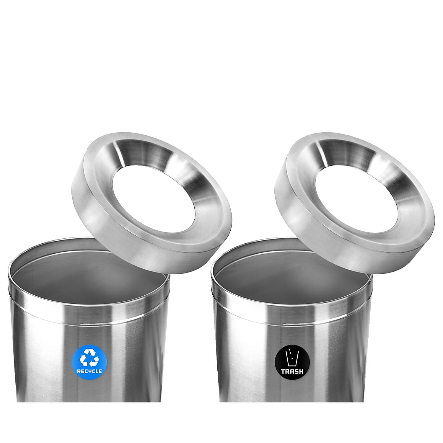 50 Gallon Stainless Steel Recycling Can and Trash Receptacle