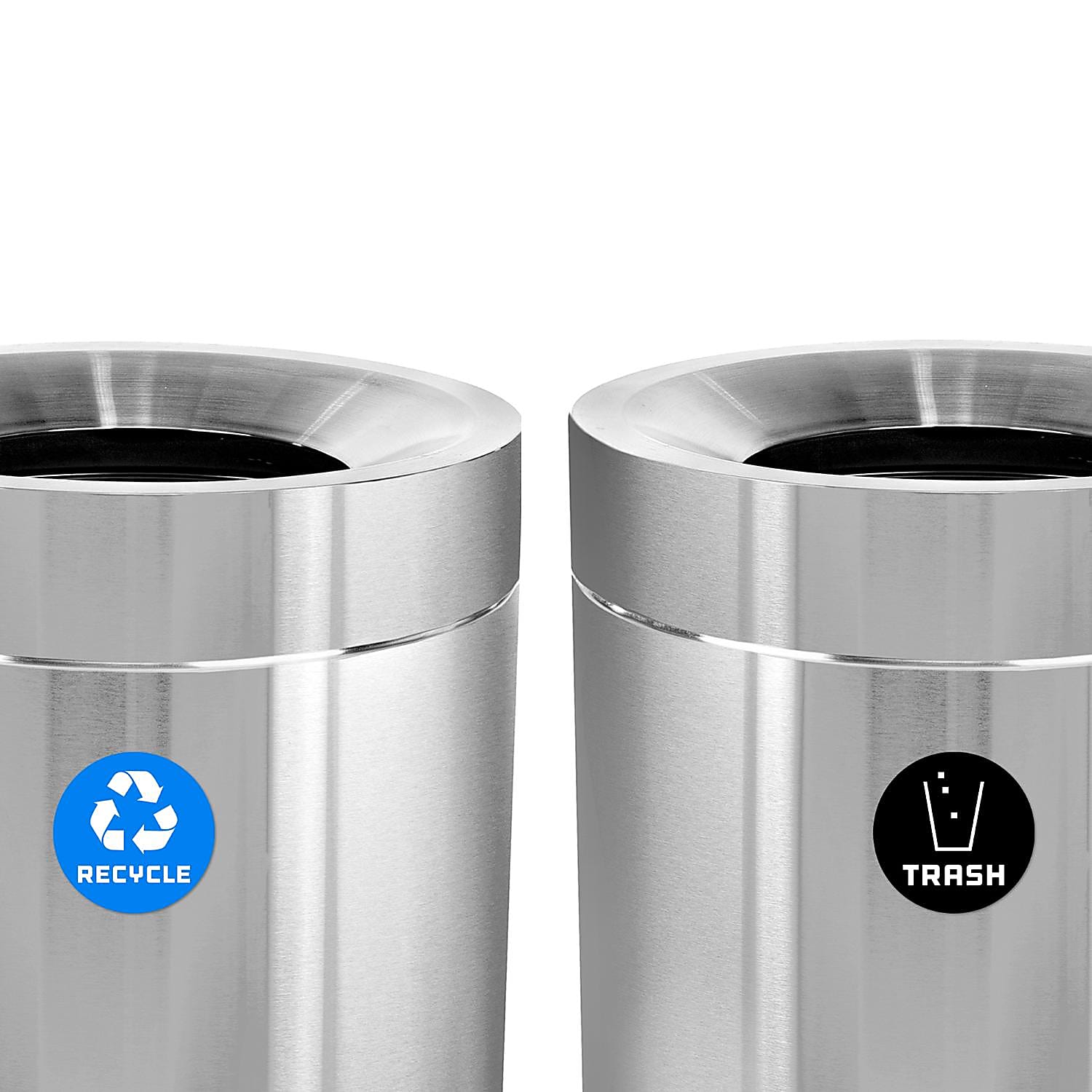 50 Gallon Stainless Steel Recycling Can and Trash Receptacle