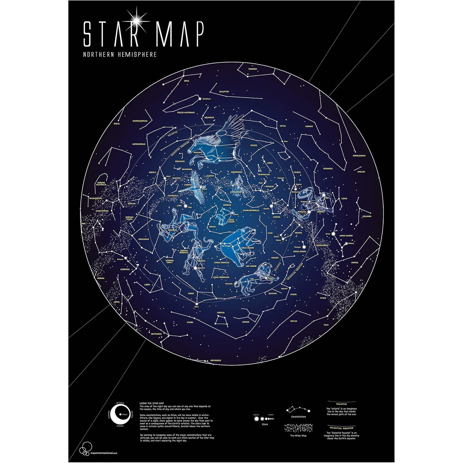 Glow in the Dark Star Map, 33" x 23"