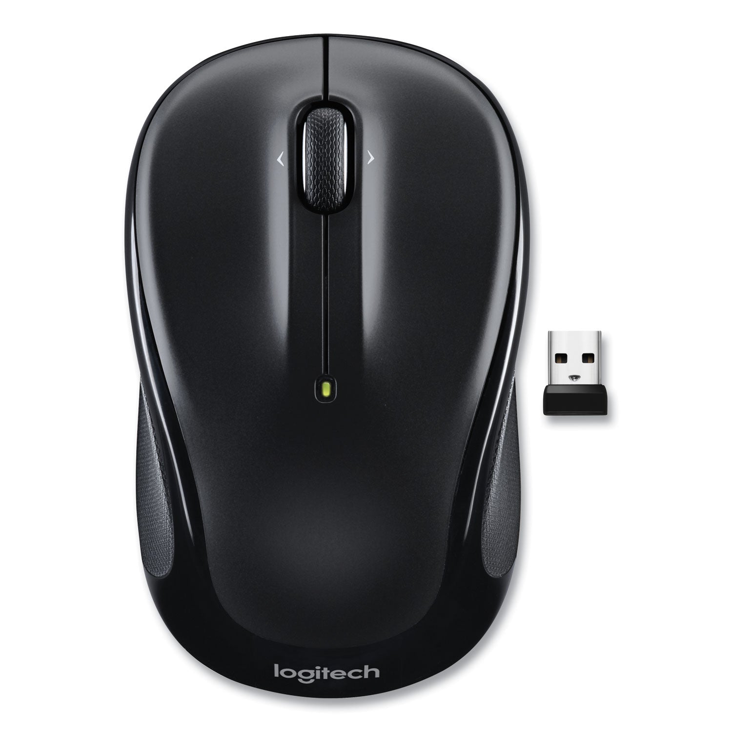 Logitech M325S Wireless Optical Mouse, 5 Buttons, Symmetrical Design, USB, Black, 1 Each