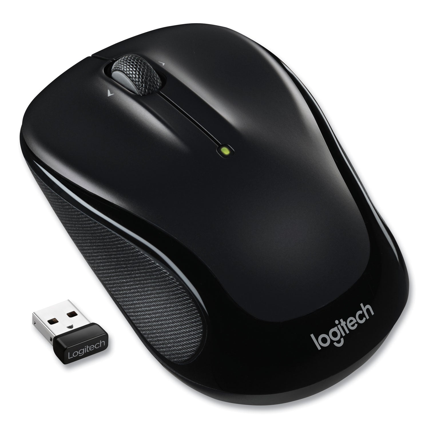 Logitech M325S Wireless Optical Mouse, 5 Buttons, Symmetrical Design, USB, Black, 1 Each