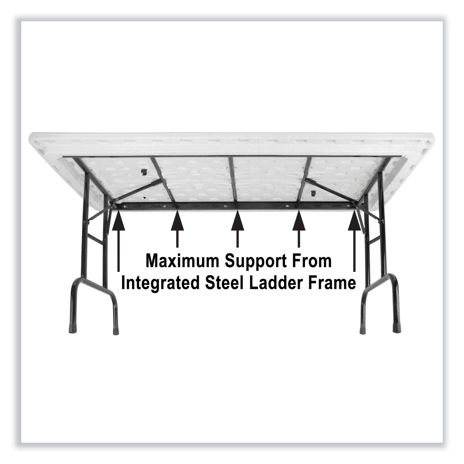Adjustable Folding Table, Rectangular, 48" x 24" x 22" to 32", Mocha Granite Top, Brown Legs, /Pallet