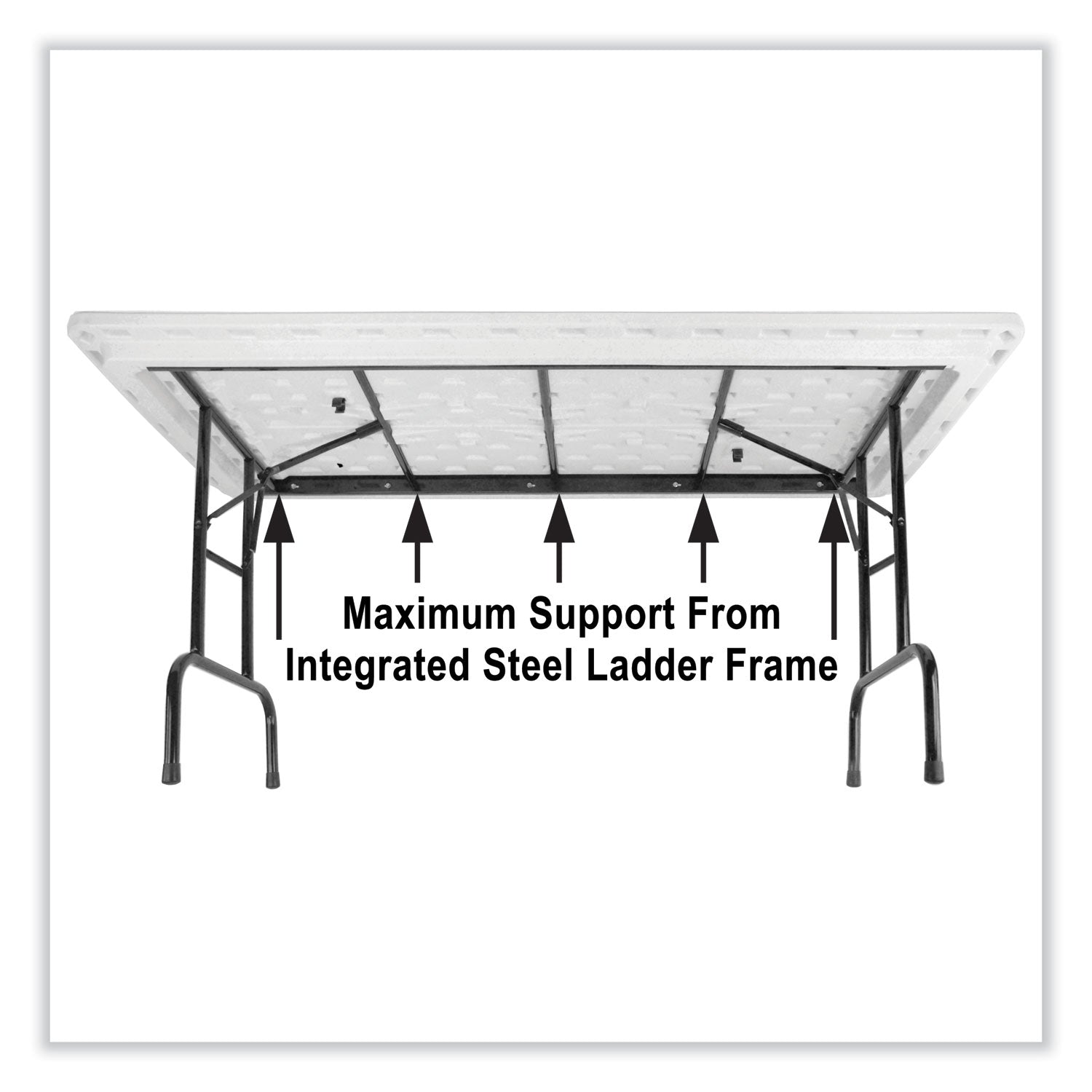Adjustable Folding Table, Rectangular, 48" x 24" x 22" to 32", Blue Top, Black Legs, 4/Pallet