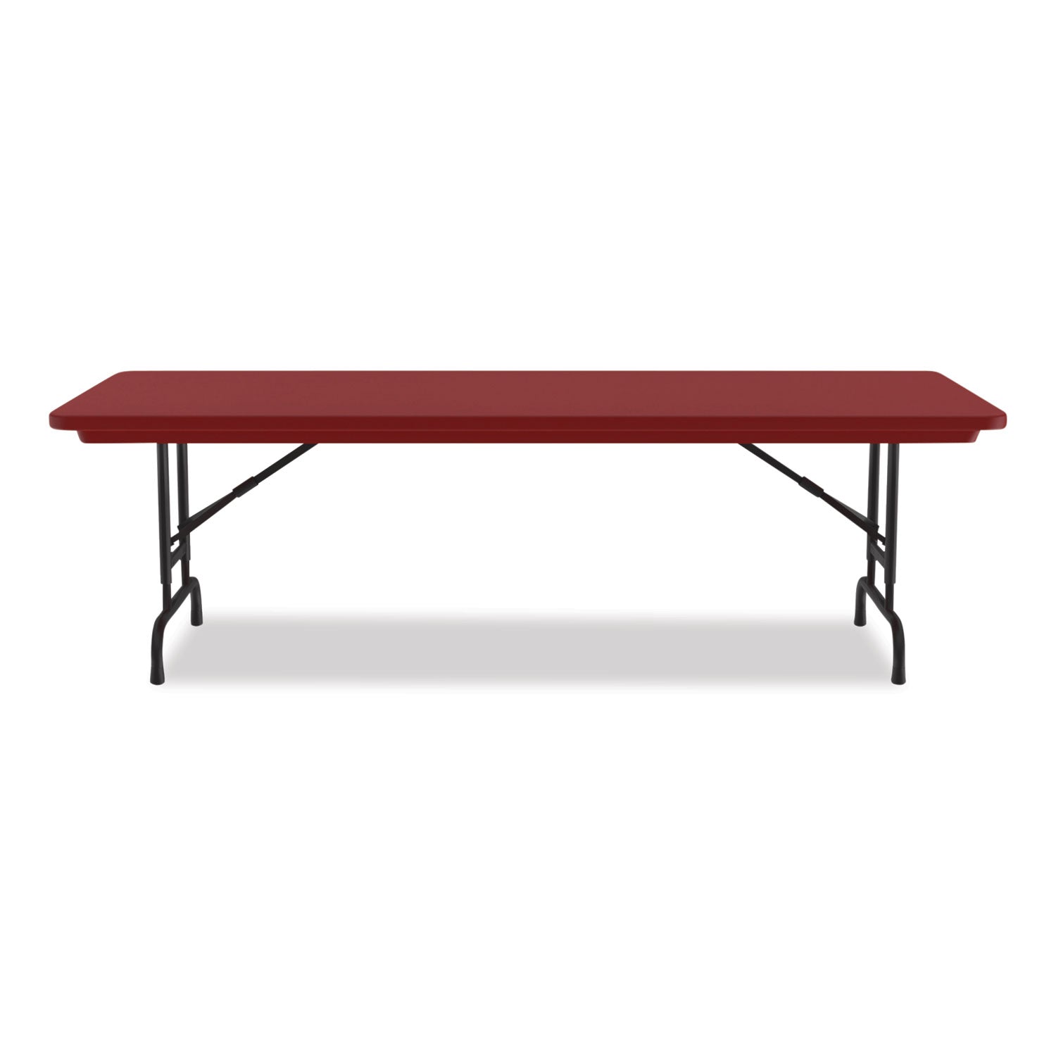 Adjustable Folding Tables, Rectangular, 60" x 30" x 22" to 32", Red Top, Black Legs, 4/Pallet