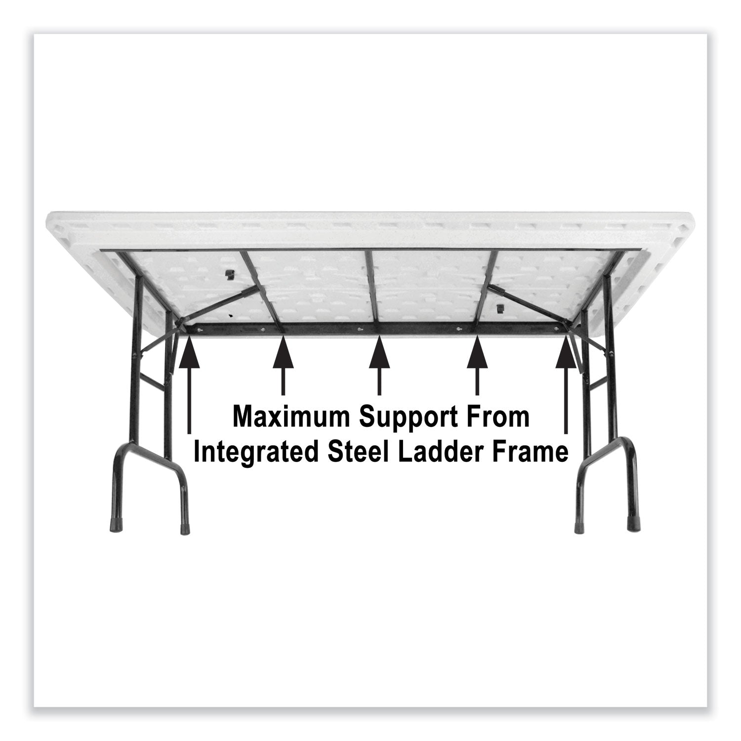 Adjustable Folding Tables, Rectangular, 72" x 30" x 22" to 32", Red Top, Black Base, 4/Pallet
