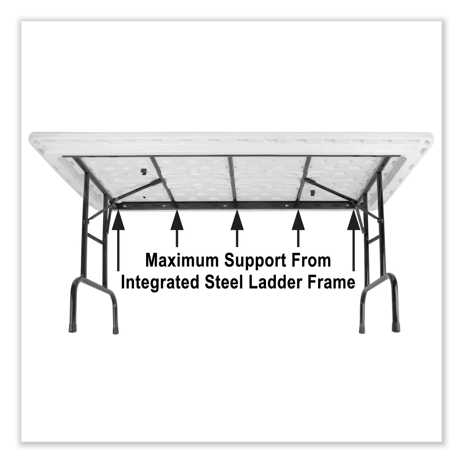 Adjustable Folding Tables, Rectangular, 96" x 30" x 22" to 32", Gray Granite Top, Black Legs, 4/Pallet