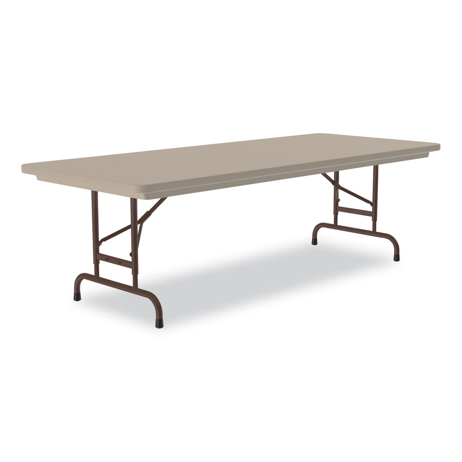 Adjustable Folding Tables, Rectangular, 60" x 30" x 22" to 32", Mocha Granite Top, Brown Legs, 4/Pallet